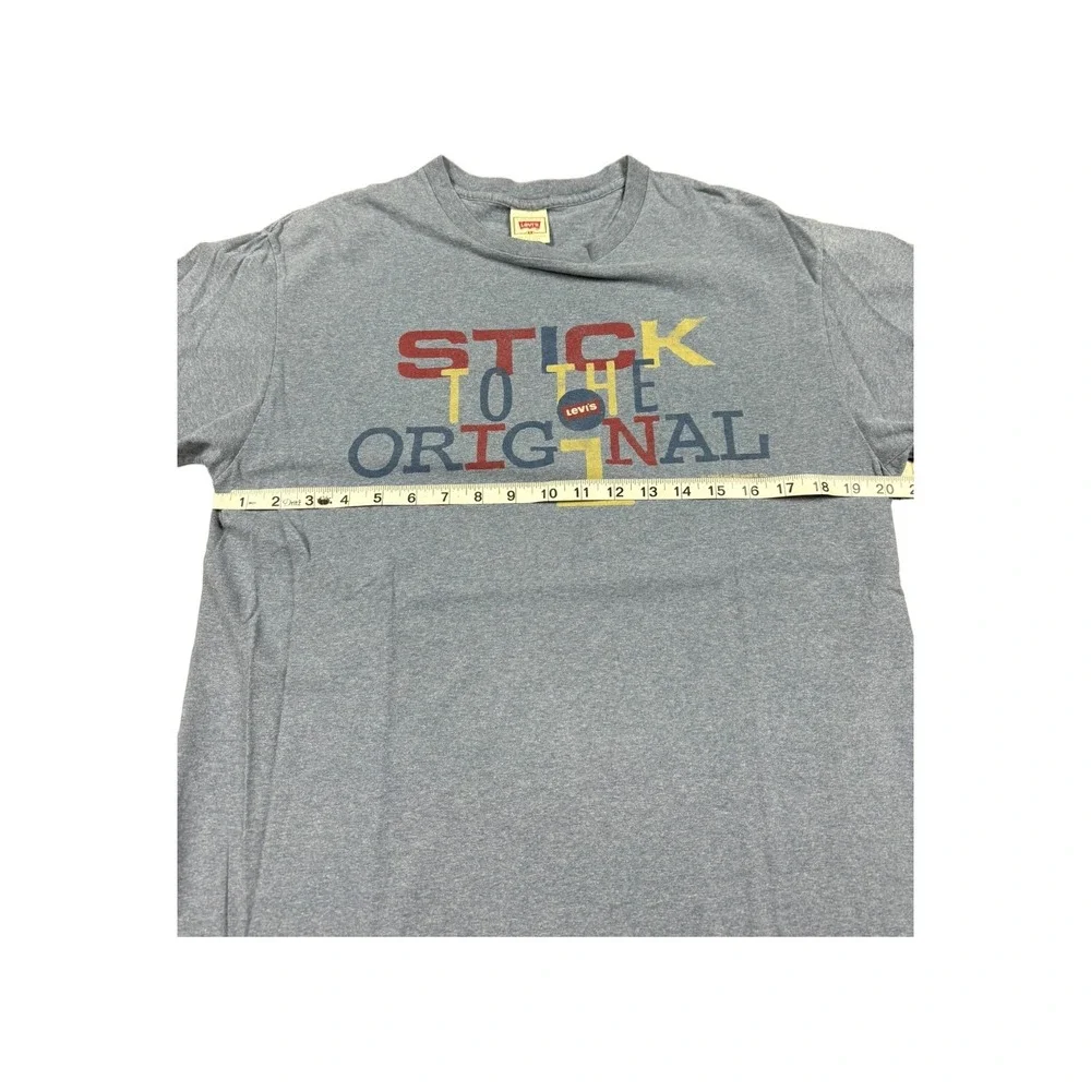 Levi's T-Shirt Men Medium Blue Good Vintage 90s 1995 Stick to the Original USA